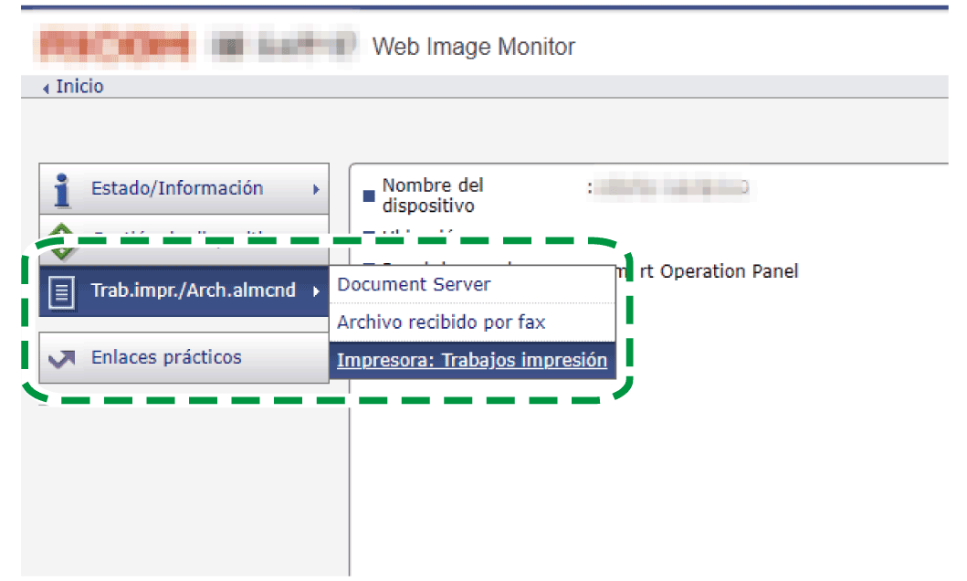Ilustración de la pantalla del navegador web