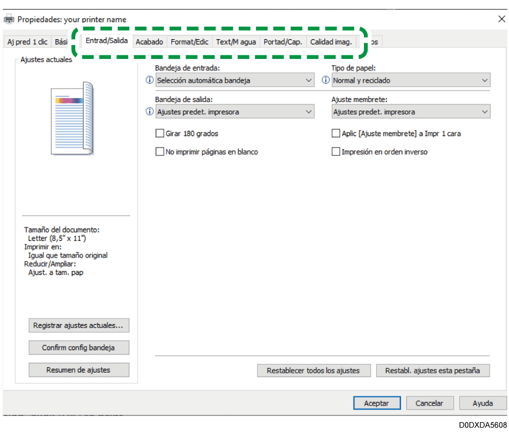 Ilustraci&oacute;n de la pantalla del driver