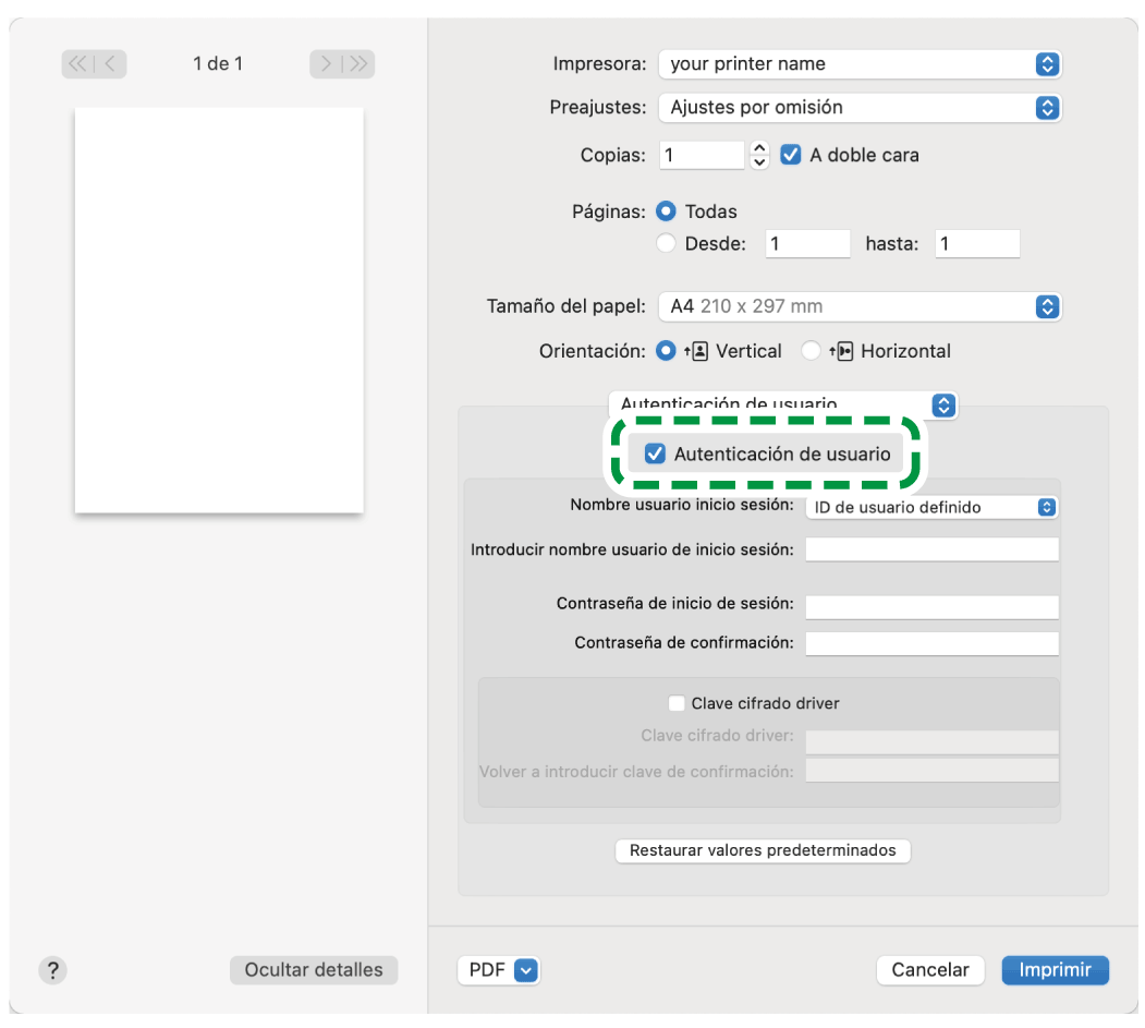 Ilustración de la pantalla del driver