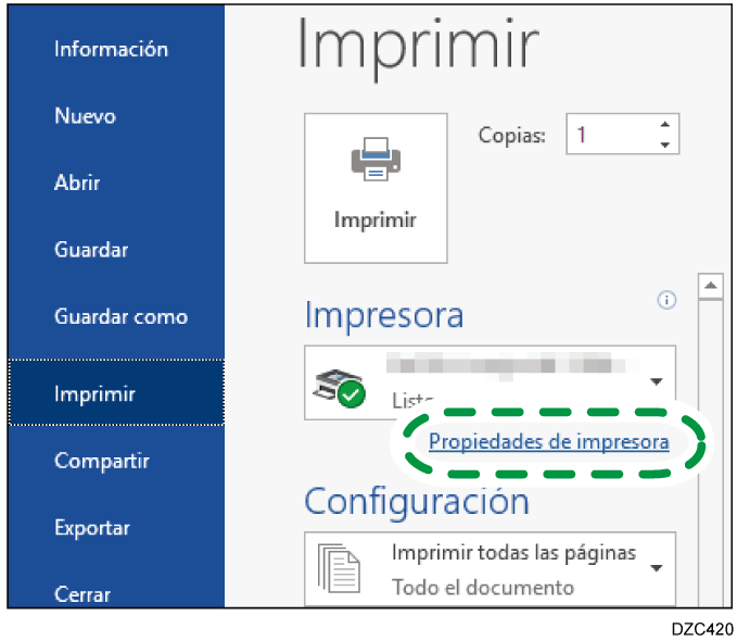 Ilustraci&oacute;n de la pantalla del sistema operativo