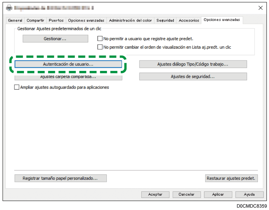 Ilustración de la pantalla del driver