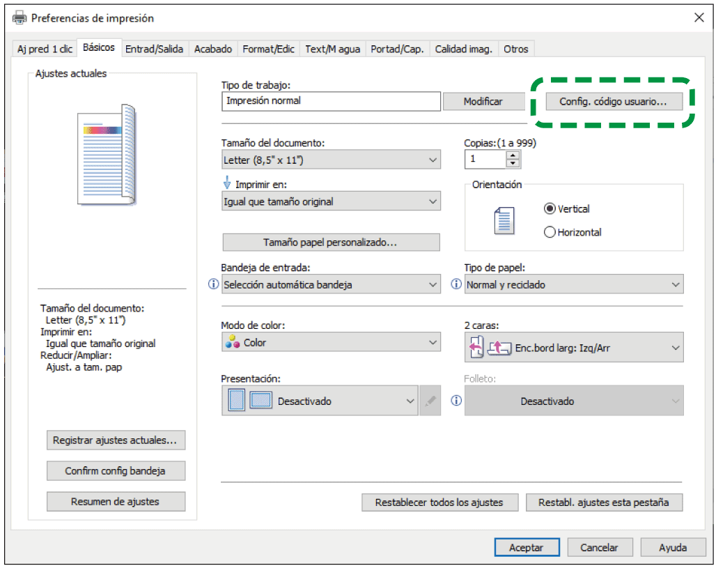 Ilustraci&oacute;n de la pantalla del driver