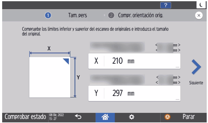 Ilustraci&oacute;n de la pantalla del panel de operaciones