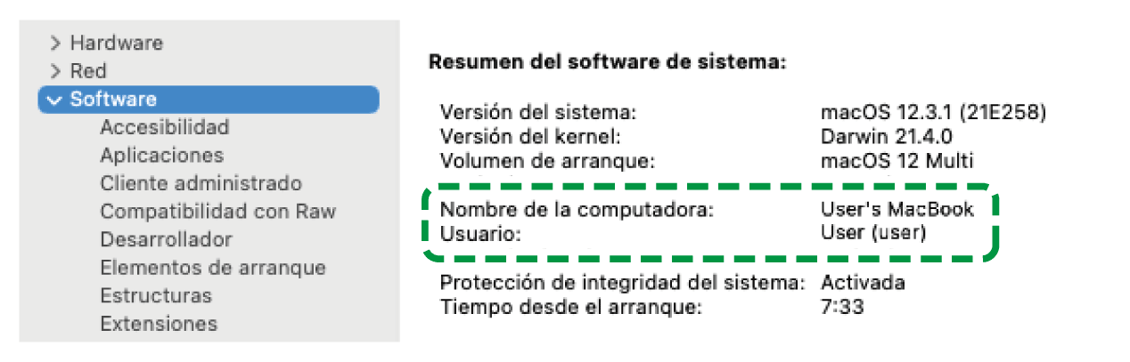 Ilustraci&oacute;n de la pantalla del sistema operativo