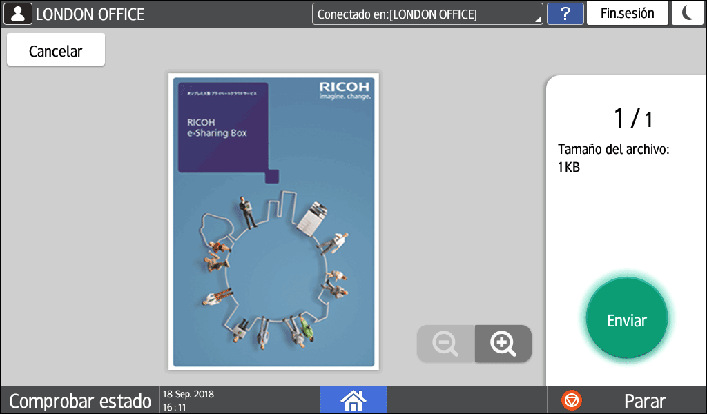 Ilustraci&oacute;n de la pantalla del panel de operaciones