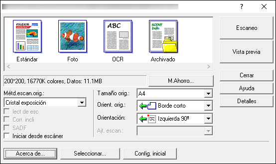 Ilustración de la pantalla del driver