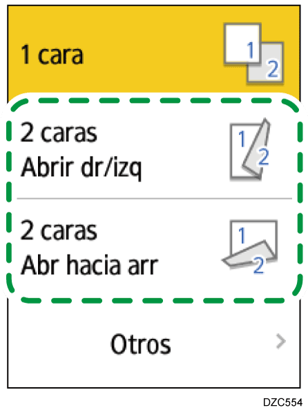 Ilustración de la pantalla del panel de operaciones