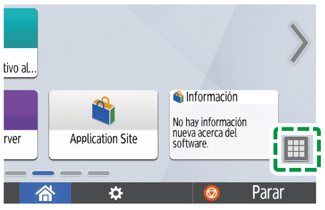 Ilustraci&oacute;n de la pantalla del panel de operaciones