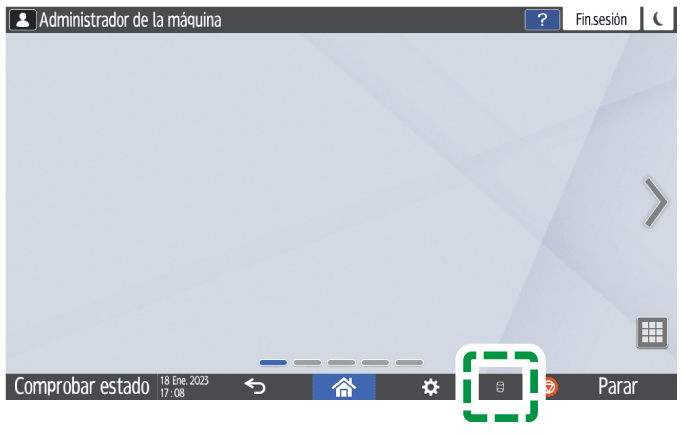 Ilustraci&oacute;n de la pantalla del panel de operaciones
