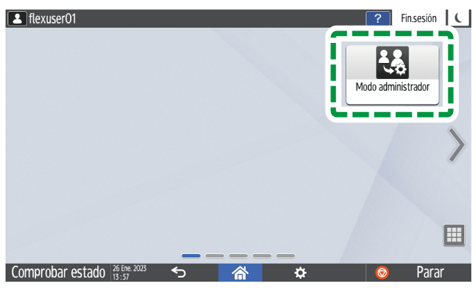 Ilustraci&oacute;n de la pantalla del panel de operaciones