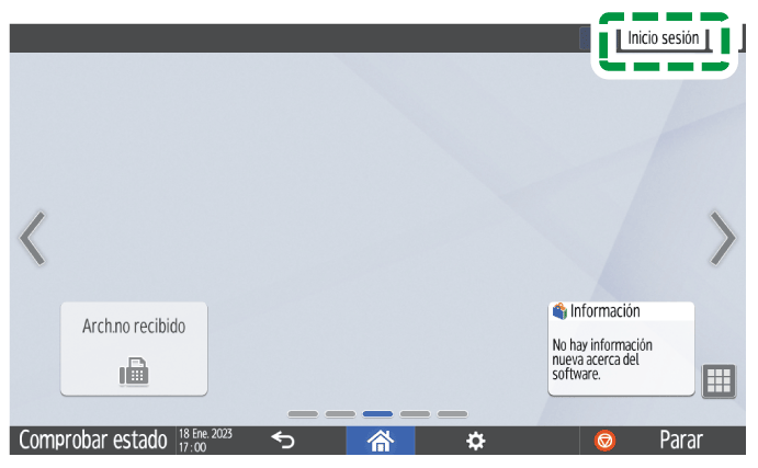 Ilustraci&oacute;n de la pantalla del panel de operaciones