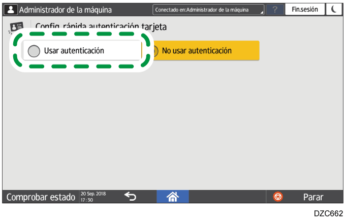 Ilustraci&oacute;n de la pantalla del panel de operaciones