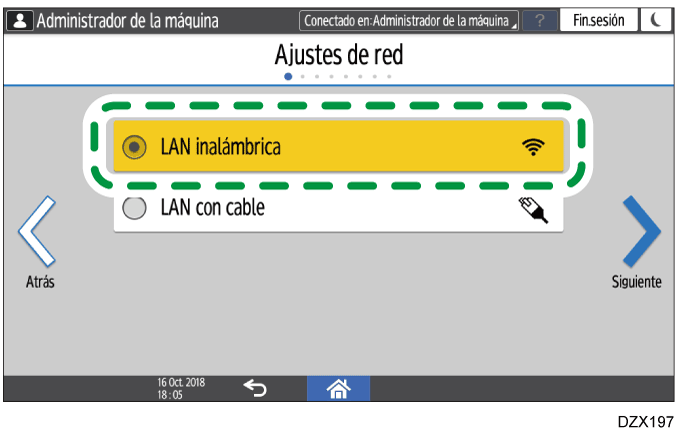 Ilustración de la pantalla del panel de mandos