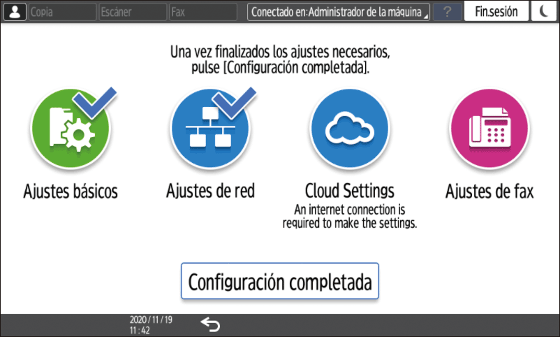 Ilustraci&oacute;n de la pantalla del panel de operaciones