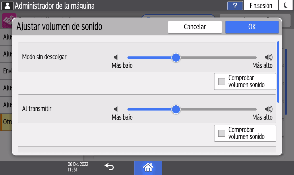 Ilustraci&oacute;n de la pantalla del panel de mandos