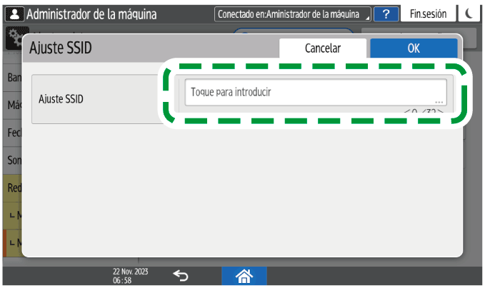 Ilustración de la pantalla del panel de mandos