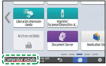 Ilustraci&oacute;n de la pantalla del panel de operaciones