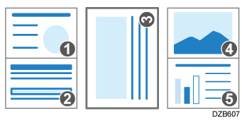 Ilustraci&oacute;n de copia en p&aacute;gina designada en modo Combinar