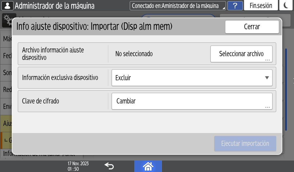Ilustraci&oacute;n de la pantalla del panel de operaciones