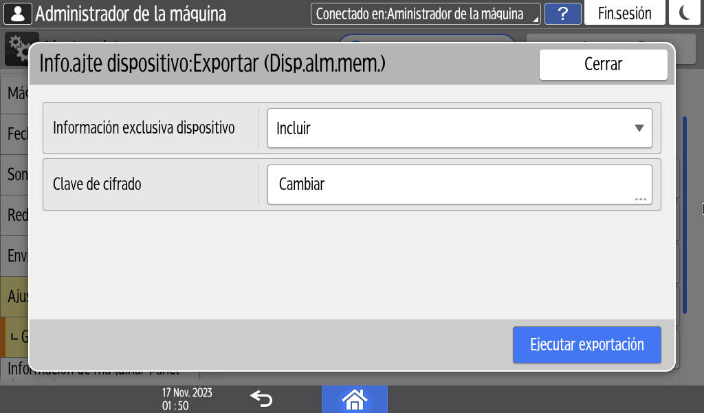 Ilustraci&oacute;n de la pantalla del panel de operaciones