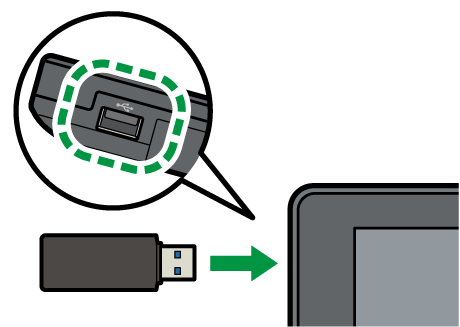 Illustrazione del salvataggio di un originale acquisito su un dispositivo di memoria flash USB