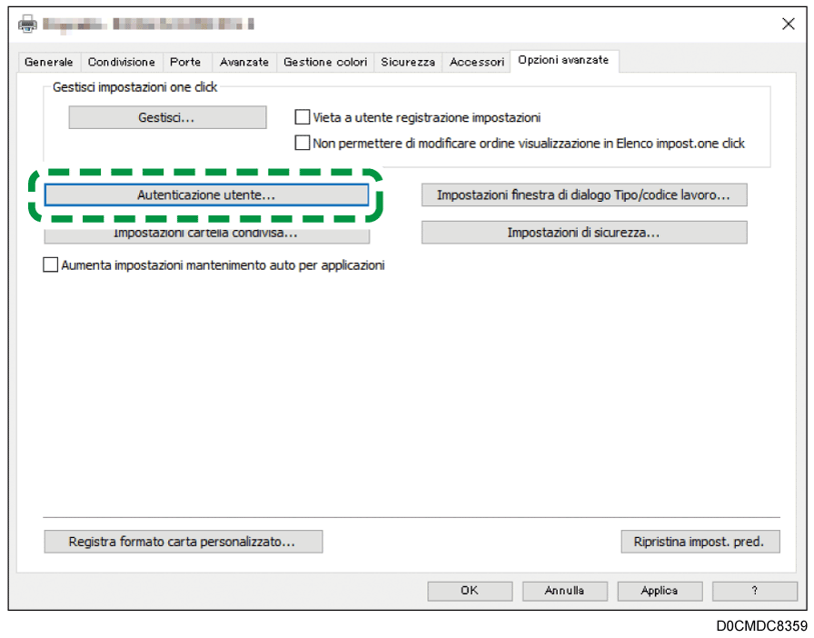 Illustrazione della schermata del driver