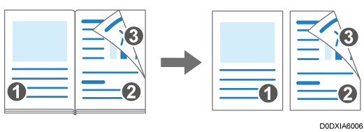 Illustration of open book two sided