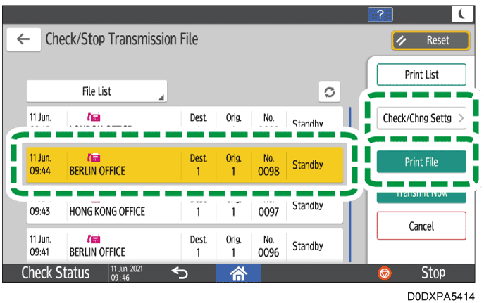 Operation panel screen illustration