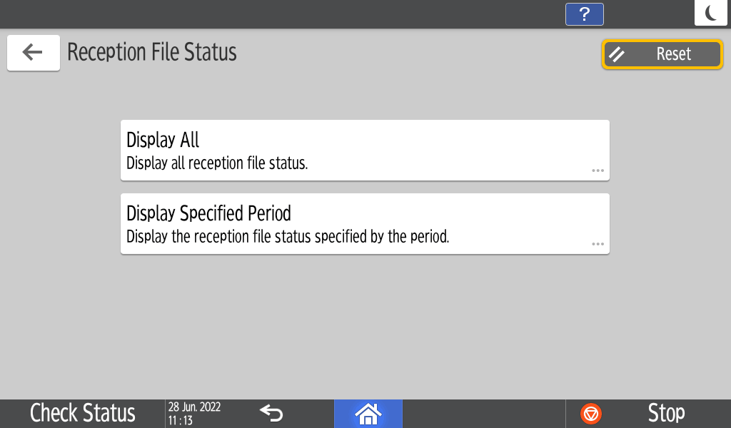 Operation panel screen illustration