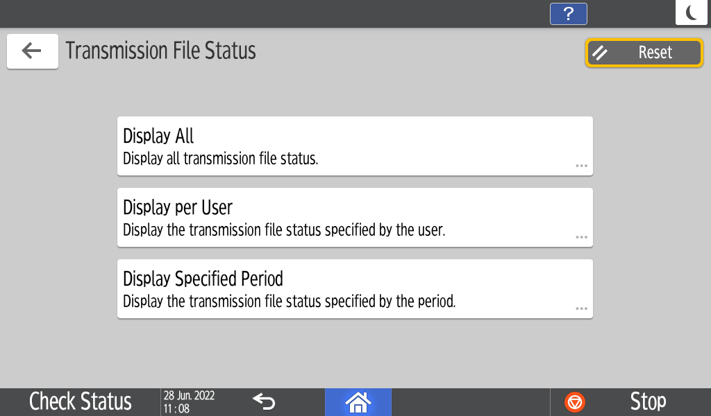 Operation panel screen illustration