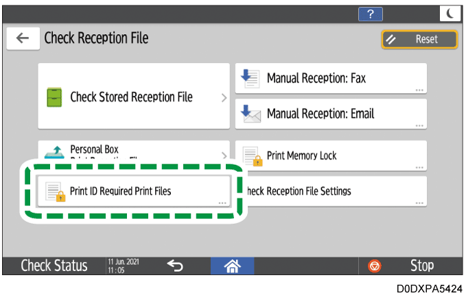 Operation panel screen illustration