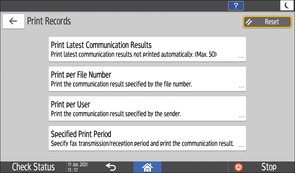 Operation panel screen illustration
