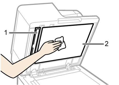 One-pass duplex scanning ADF illustration numbered callout illustration