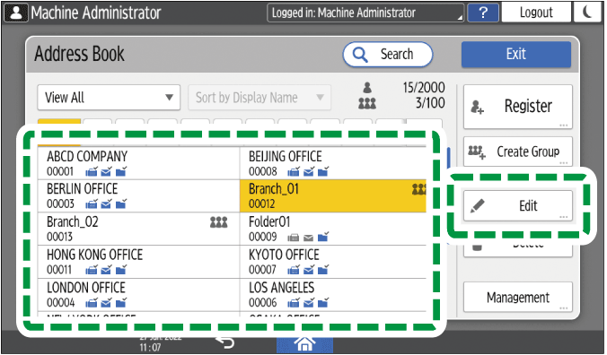 Operation panel screen illustration