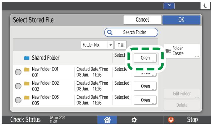 Operation panel screen illustration