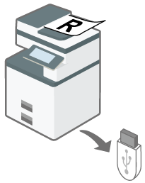 Illustration of saving the scanned data in an external storage media