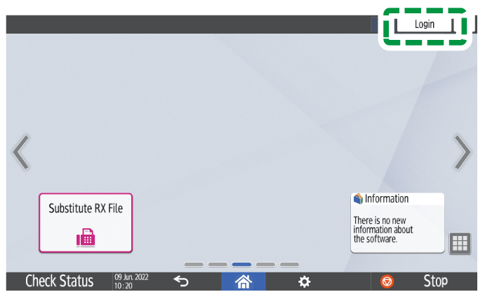 Operation panel screen illustration