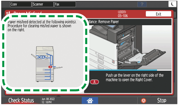 Operation panel screen illustration