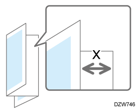 Illustration of the folding position of Letter Fold-out (X) in single-sheet fold