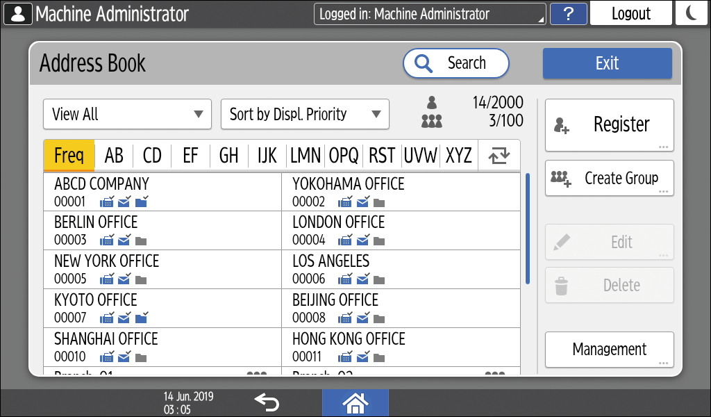 Operation panel screen illustration