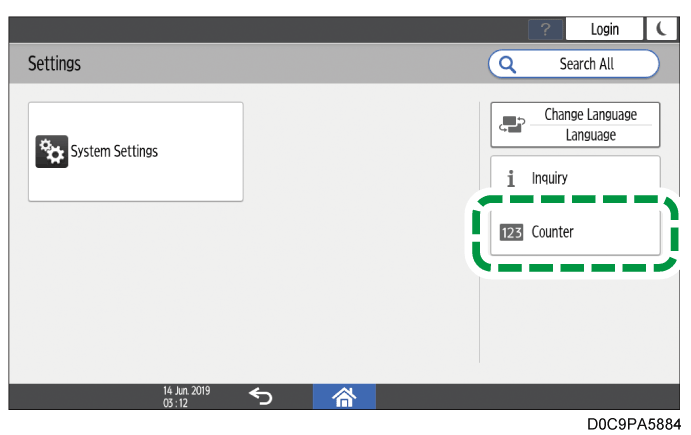 Operation panel screen illustration