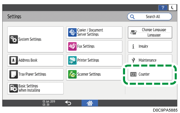 Operation panel screen illustration