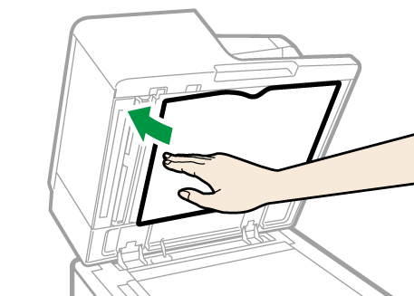Illustrazione dell'ADF con scansione fronte-retro a passata singola