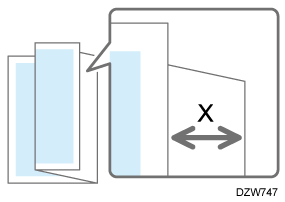 Illustrazione della posizione (X) di piegatura a Z