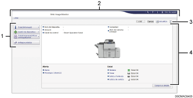 Il·lustració de la pantalla del navegador web (il·lustració de referència enumerada)