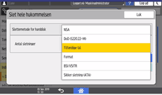 Operation panel screen illustration