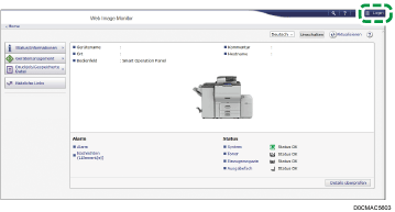 Webbrowser-Bildschirmdarstellung