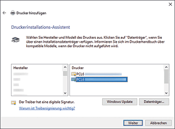 Abbildung Treiberbildschirm