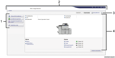 Nummerierte Abbildung der Webbrowser-Anzeige