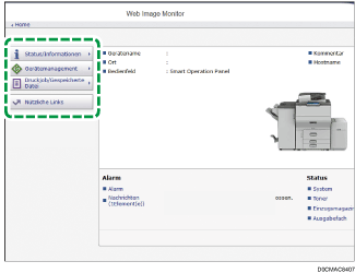 Webbrowser-Bildschirmdarstellung